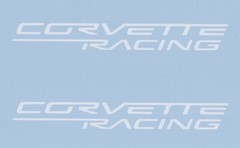 2 New CORVETTE RACING 8″ White Decals Stickers for Vette Car Shows Decal