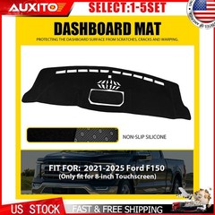 For Ford F150 2021-25 Dash Cover Mat Black Dashboard Carpet Style Protector 1-5X