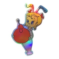 CINDY LOU WHO GRINCH DR SUESS LED Holographic Metallic 3” Vinyl Decal Sticker