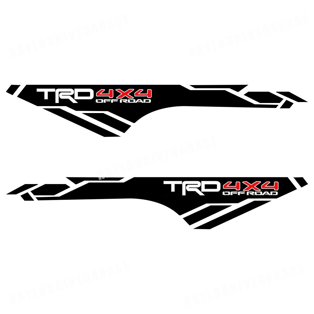 X2 TRD PRO Off-road Vinyl Decals for Tacoma Bed Side Black Red Graphic Bedside