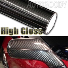 12″x60″ HIGH GLOSS 5D Black Carbon Fiber Vinyl Wrap Air Bubble Free 1ft x 5ft 6D