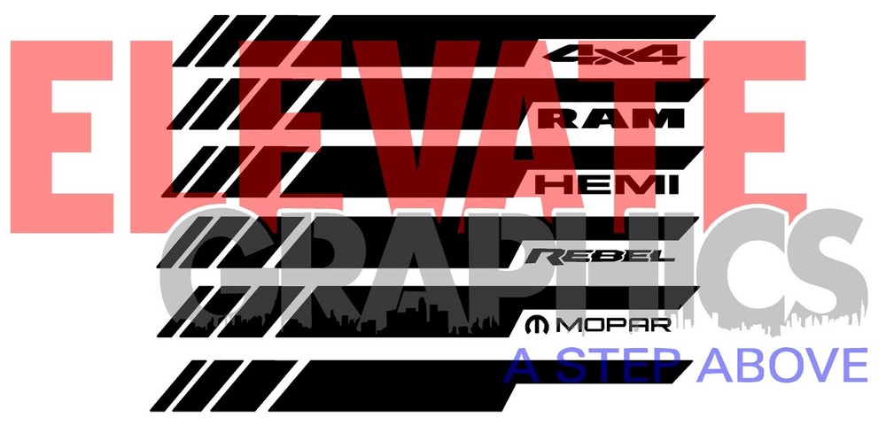 2009-2025 For Ram 1500 Decals Side Rumble Stripes 3m Vinyl Stickers Graphics
