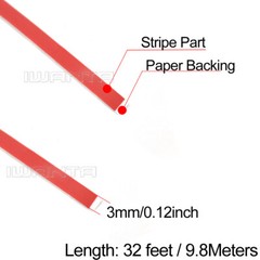 1/8″ 3mm Red & Yellow Pinstriping Pin Stripe DIY Tape Vinyl Decal Sticker 32ft