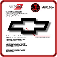 Chevy Bowtie Decal, Fits All Chevrolet Models (Pick Your Size and Color)