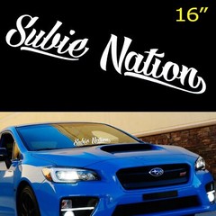 JDM 16×3″ White Subie Nation Front & Rear Windshield Banner Vinyl Decal Sticker