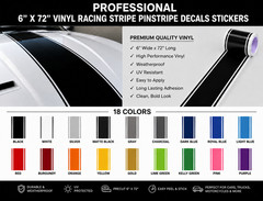 Oracal 631 or 651, High-Performance Vinyl Racing Stripe Decal 6″ X 72″