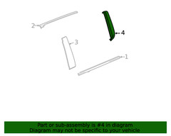 Genuine GM Rear Driver Side Door Window Frame Rear Applique 84692178