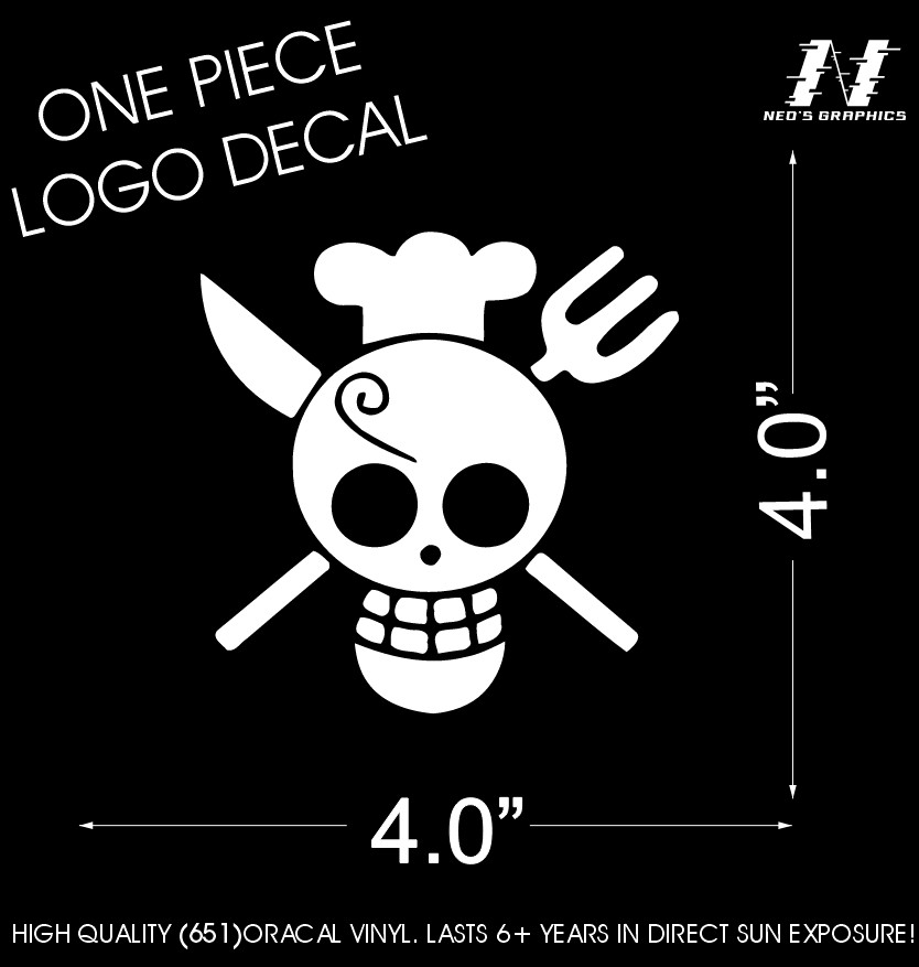 ONE PIECE LOGO Japanese Anime Sanji Decal CUSTOM High Quality Logo Sticker cool