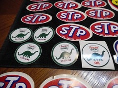 Vtg NOS Decal Stickers STP PENZOIL MARATHON SINCLAIR STANDARD OIL Gas Use On Can