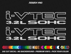 i-Vtec SOHC 3.2 Door Decals for TL CL EL Type S Inspire JDM Vinyl Sticker J32