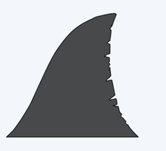 Shark fin decals (2) Right and left.