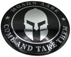 1x Metal Molon Labe Decal Spartan Sticker Emblem Badge Car Truck 2.2″ Dome Shape