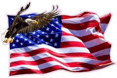 American Flag Soaring Eagle V2 Large 12″ Decal