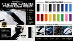Oracal 631 or 651, High-Performance Vinyl Racing Stripe Decal 6″ X 72″