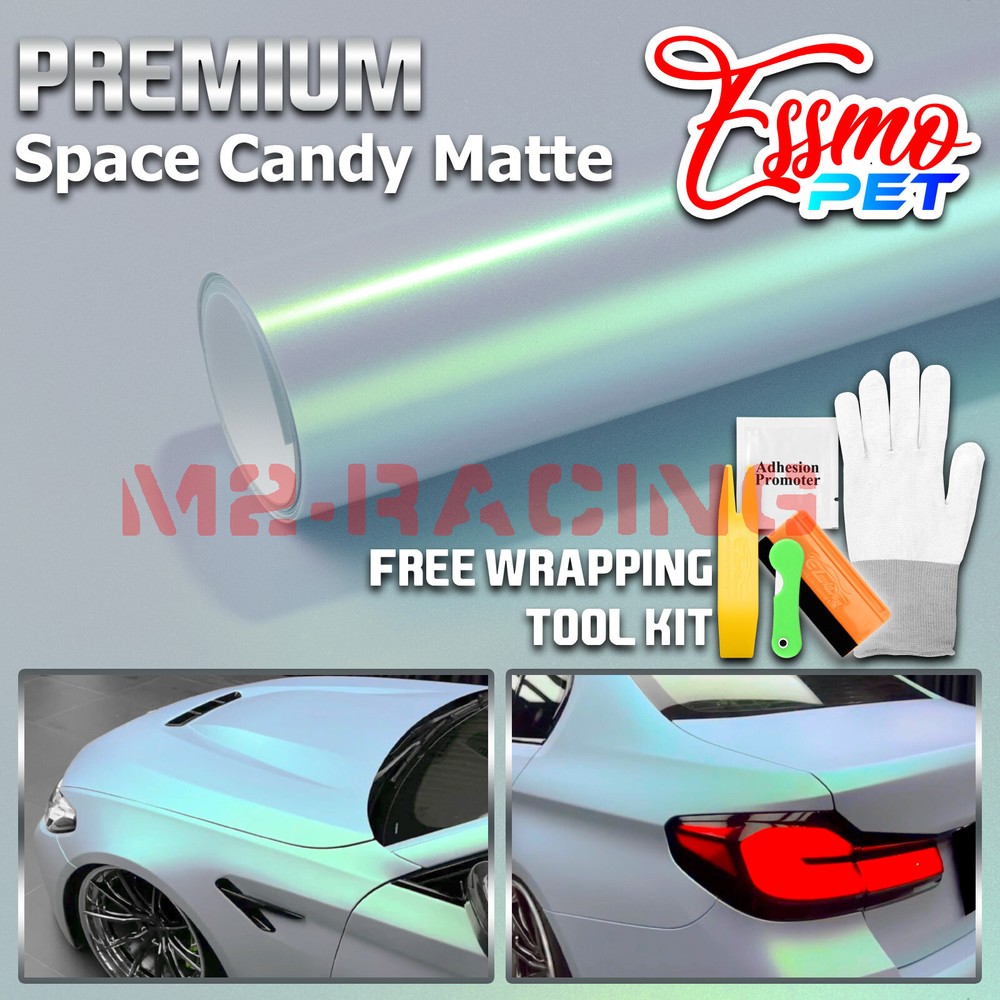 ESSMO PET Space Candy Matte Platinum Green Car Vehicle Vinyl Wrap Decal Sticker