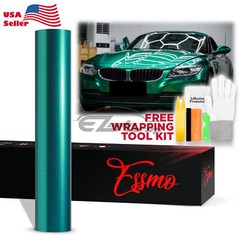 ESSMO PET Super Gloss Metallic Emerald Green Vehicle Vinyl Wrap Decal Like Paint