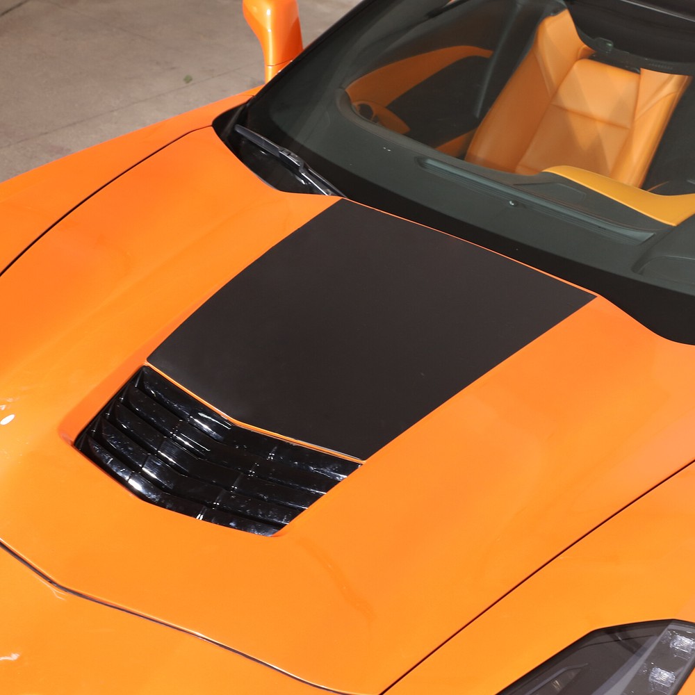 Car Front Hood Scoop Stinger Decal Vinyl For 2014-2019 Corvette C7 Stingray 1PCS