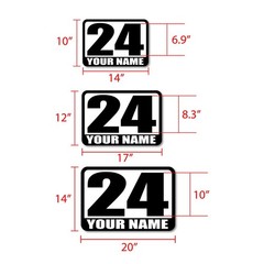 Custom Number Name Glossy Matte Sticker / Magnet Racing Car Track Day Door x2