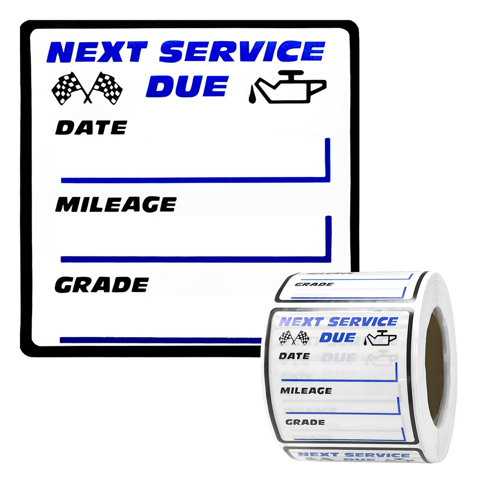 Rdxcv 300PCS Oil Change Stickers, 2″ × Transparent No Residue White