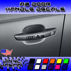 4x Audi A3 Rings Door Handle Decal Sticker 2.0T Premium Titanium Premium