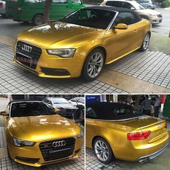 Gold Full Car Wrap Pearl Glossy Glitter Metallic Vinyl Decal Sticker Flexible AX