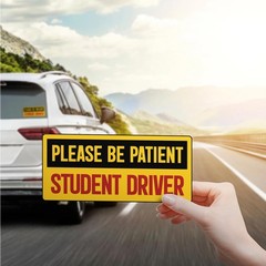 StickerJet Student Driver Stickers – 9″x3″ Vinyl Signs, Pack of 2, Waterproof