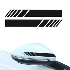2pcs Car Rear View Mirror Stickers Decor, Waterproof for Car Truck (Black)