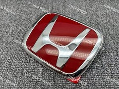 M-Tec 3pcs Red Front Rear Steering Red Emblem Badge Civic Coupe 12-15