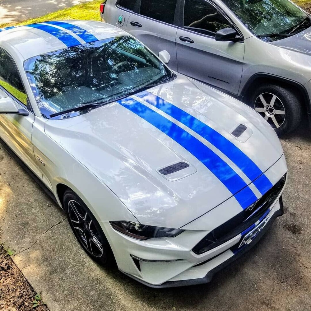 6″ PLAIN Rally Racing Stripe Graphics Stripes Set FIT 2015 – 2025 Mustang