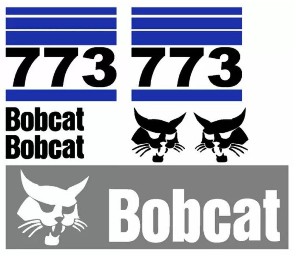 Bobcat 773 (SET OF 7) Skid Steer Replacement Aftermarket Vinyl Decals.