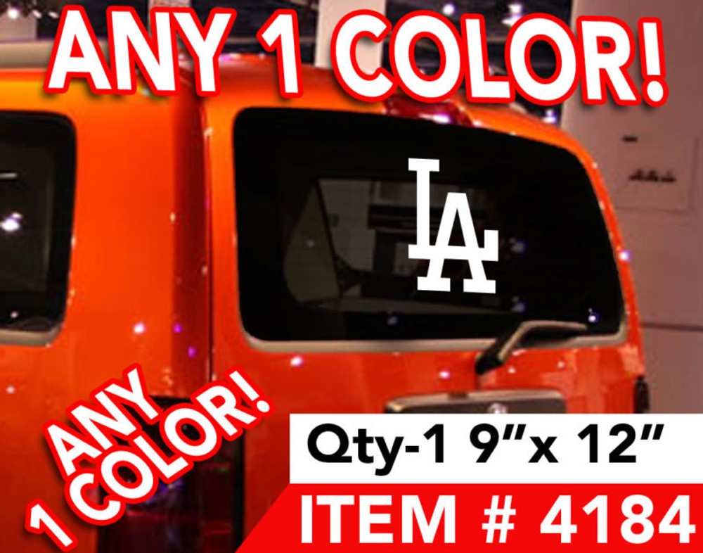 LA DODGERS REAR WINDOW DECAL STICKER 9″x12″ Any Color