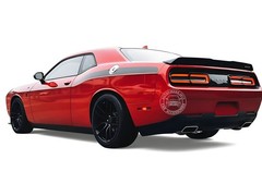 Racing Stripe Car Sticker For Dodge Challenger Waist Line Decal Bonnet Roof Rear