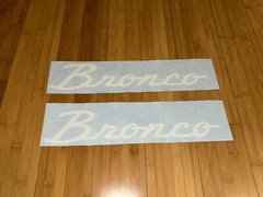 Bronco Heritage White 8” Vinyl Sticker Decal (Set Of 2) Old school Script