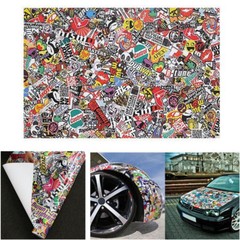 DIY JDM Panda Cartoon Graffiti Car Body Sticker Bomb Vinyl Wrap Sheet Decal Trim