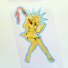Statue of liberty pinup girl sticker decal hot rod rat rod vintage look 176