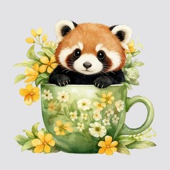 Animals in a Cup Stickers Vinyl Self-adhesive Personalized for Wall Car windows