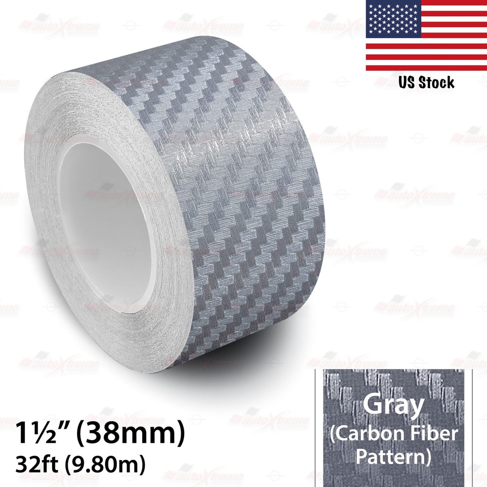 1-1/2″ Vinyl Pinstriping Pin Stripe Styling Tape Sticker 38mm CARBON FIBER GRAY