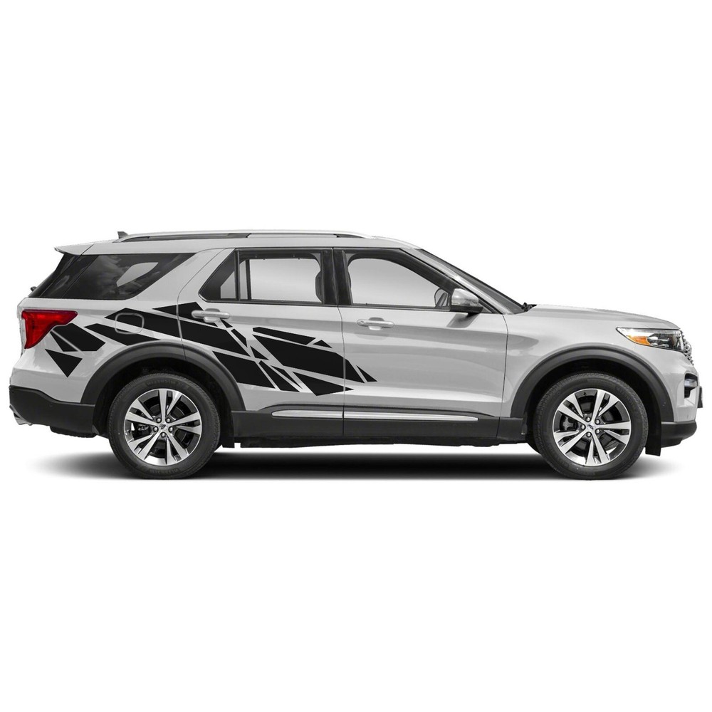 Geometric patterns back side graphics decals compatible with Ford Explorer