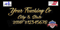 Custom Vinyl Truck Door Decals Set 2 USDOT Company Name City State