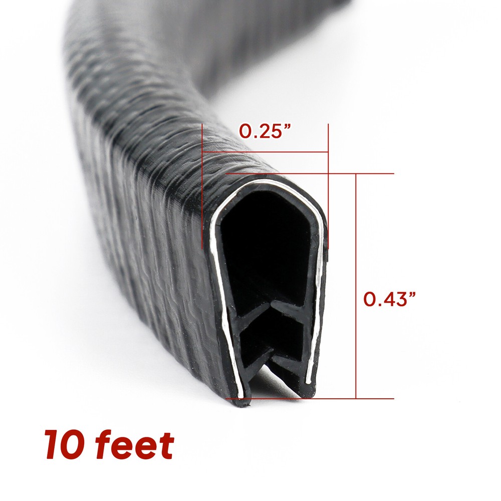 Car Door Edge Guard U Shape Edge Trim Rubber Steel Seal Anti-Collision Protector