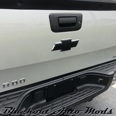 Matte Black 2007-2013 Chevy Silverado BowTie Emblem Overlay Decal Set of 2