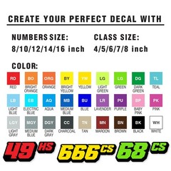 Custom Car Racing Number Class Magnet Decal x2 8,10,12-16 inch – Vibrant Style