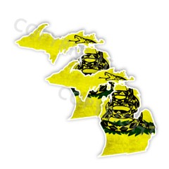 Dont Tread on Me Decal State Michigan window vinyl sticker Various Size Distress