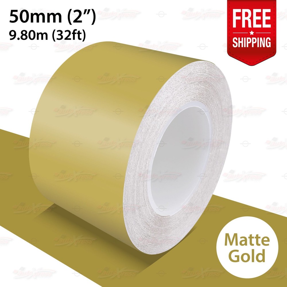 MATTE GOLD 2″ 50mm Roll PIN STRIPE Car Striping Line TAPE Decal Vinyl Sticker