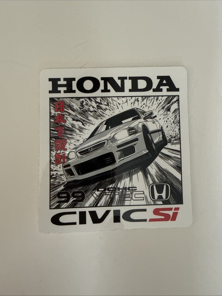 99 Honda Civic Si Jdm Sticker 4” Black White Red