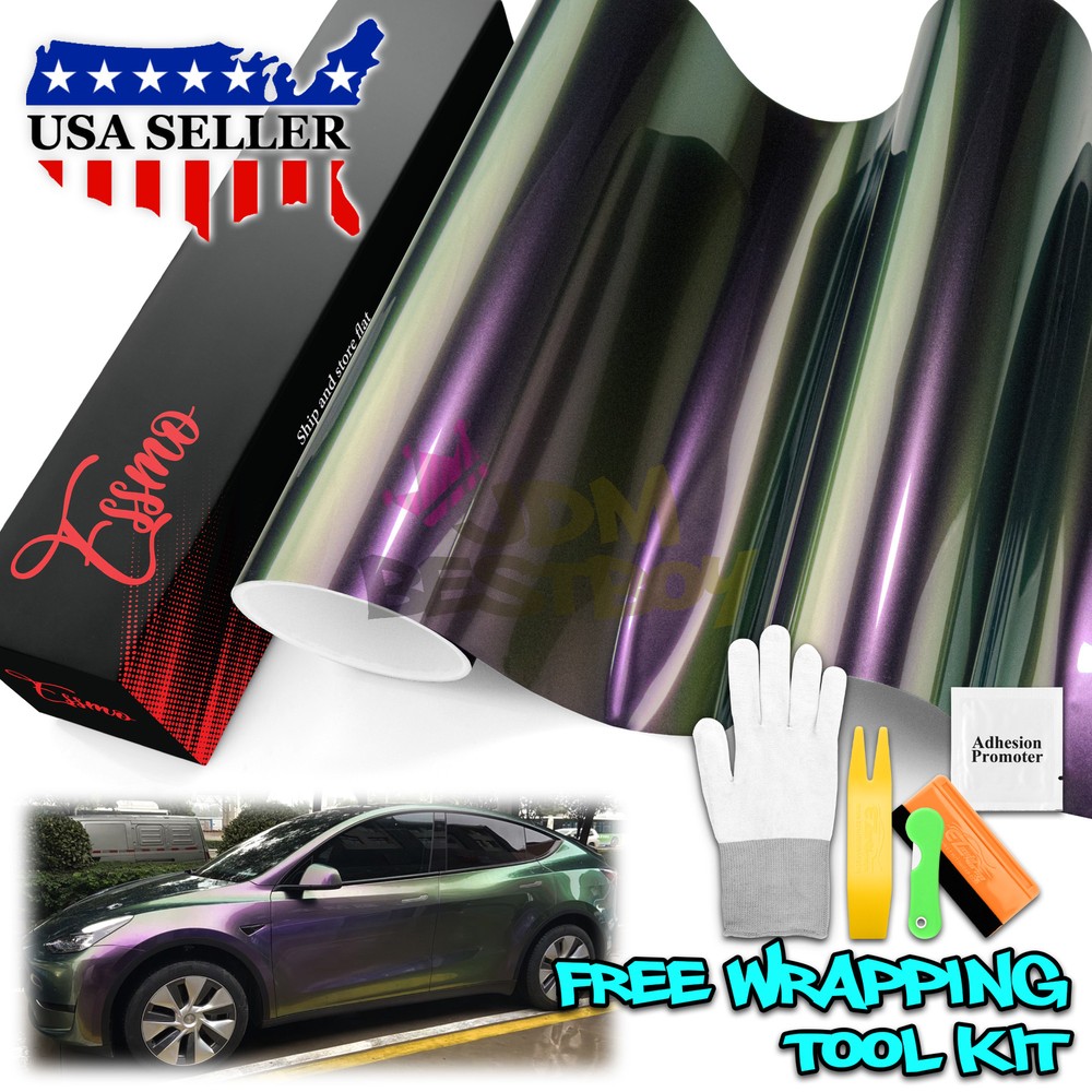 ESSMO PET Galaxy Dust Gloss Violeta Green Auto Car Vinyl Wrap Decal Sticker