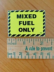 MIXED FUEL ONLY Self-Adhesive Sticker Decal