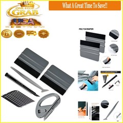 Vehicle Vinyl Wrap & Window Tint Tool Kit with Felt Squeegee Utility Knife