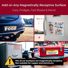 4 Pack Magnet Strips for Bumper Stickers – Strong, Flexible & Lifetime Guarantee
