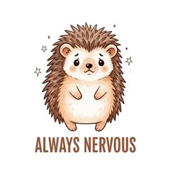Hedgehog Phone Sticker (2 Inch) Always Nervous Anxiety